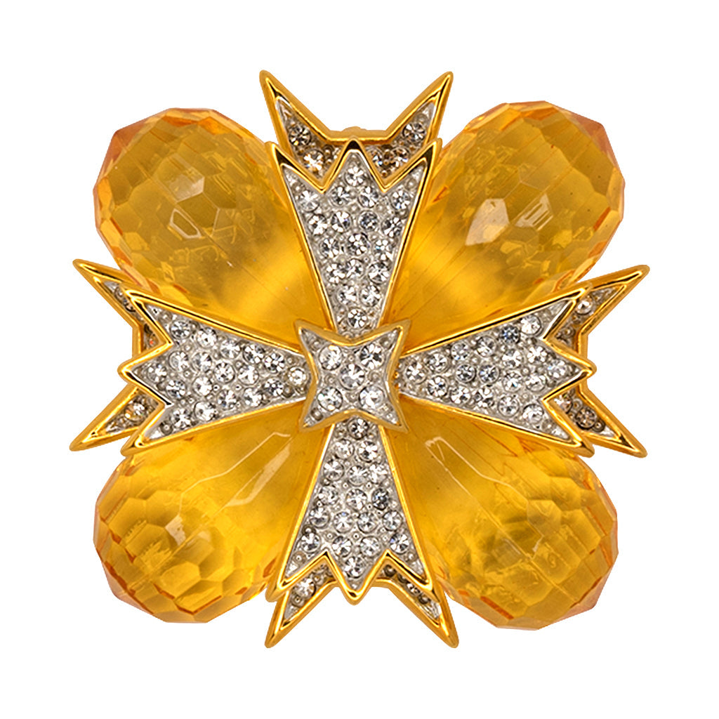 Topaz Maltese Cross Pin