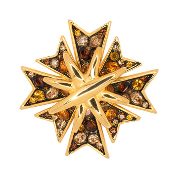 Multi Topaz Maltese Cross Pin