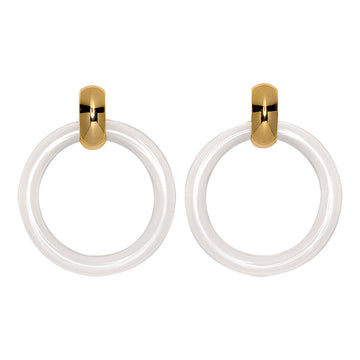 Clear Doorknocker Clip Earrings