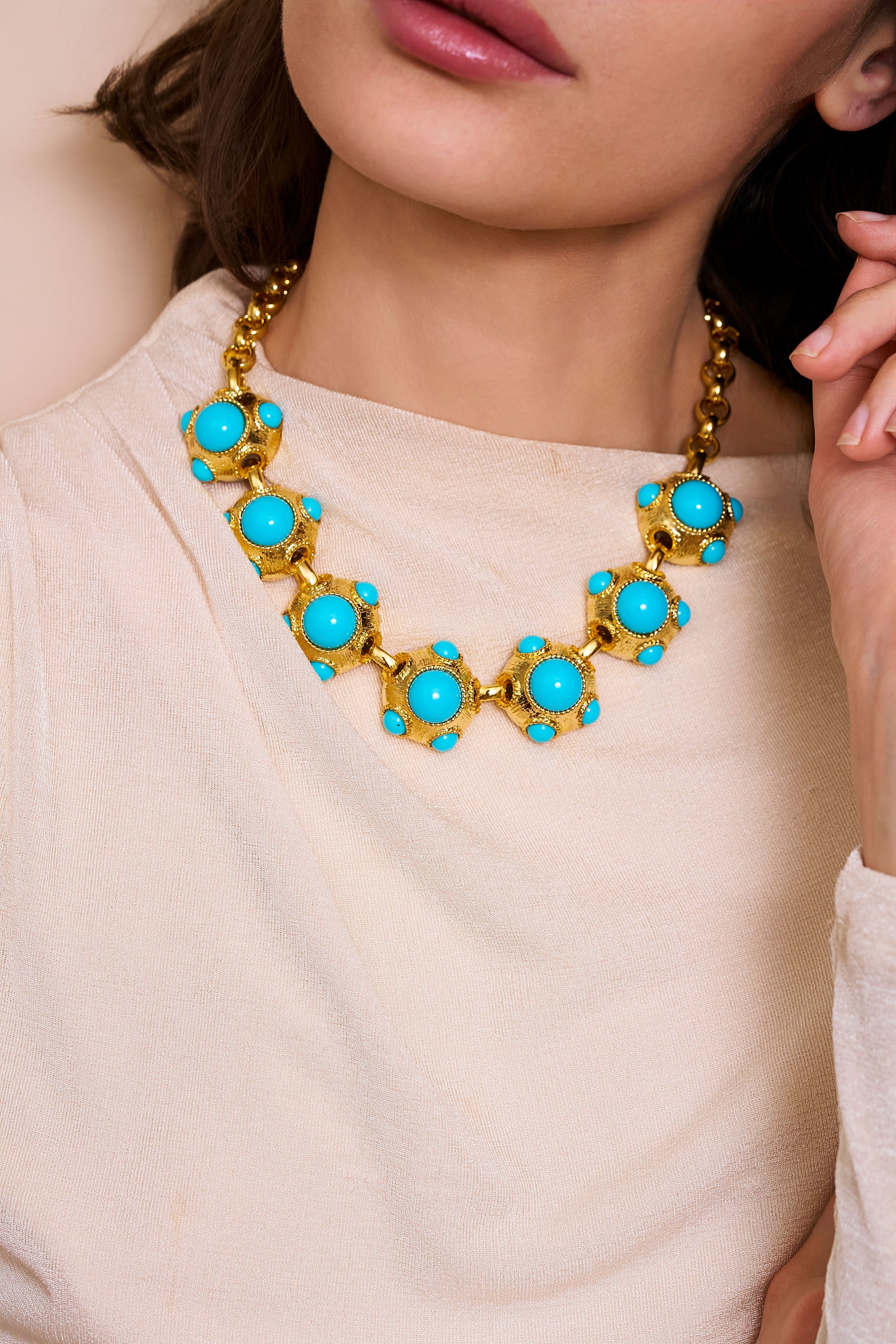 Turquoise Cabochon Necklace