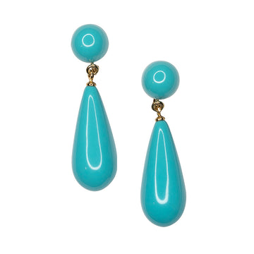 Turquoise Resin Teardrop Earrings