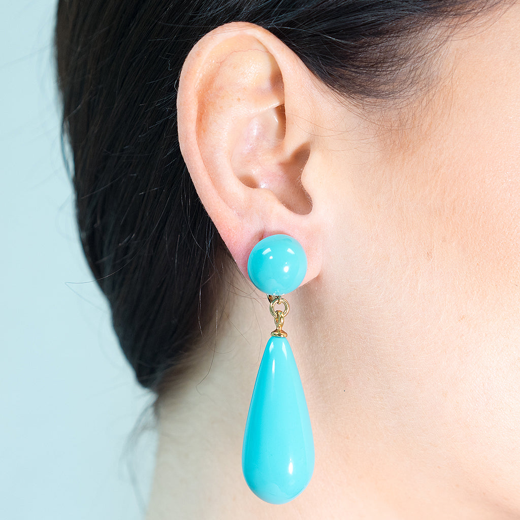Turquoise Resin Teardrop Earrings