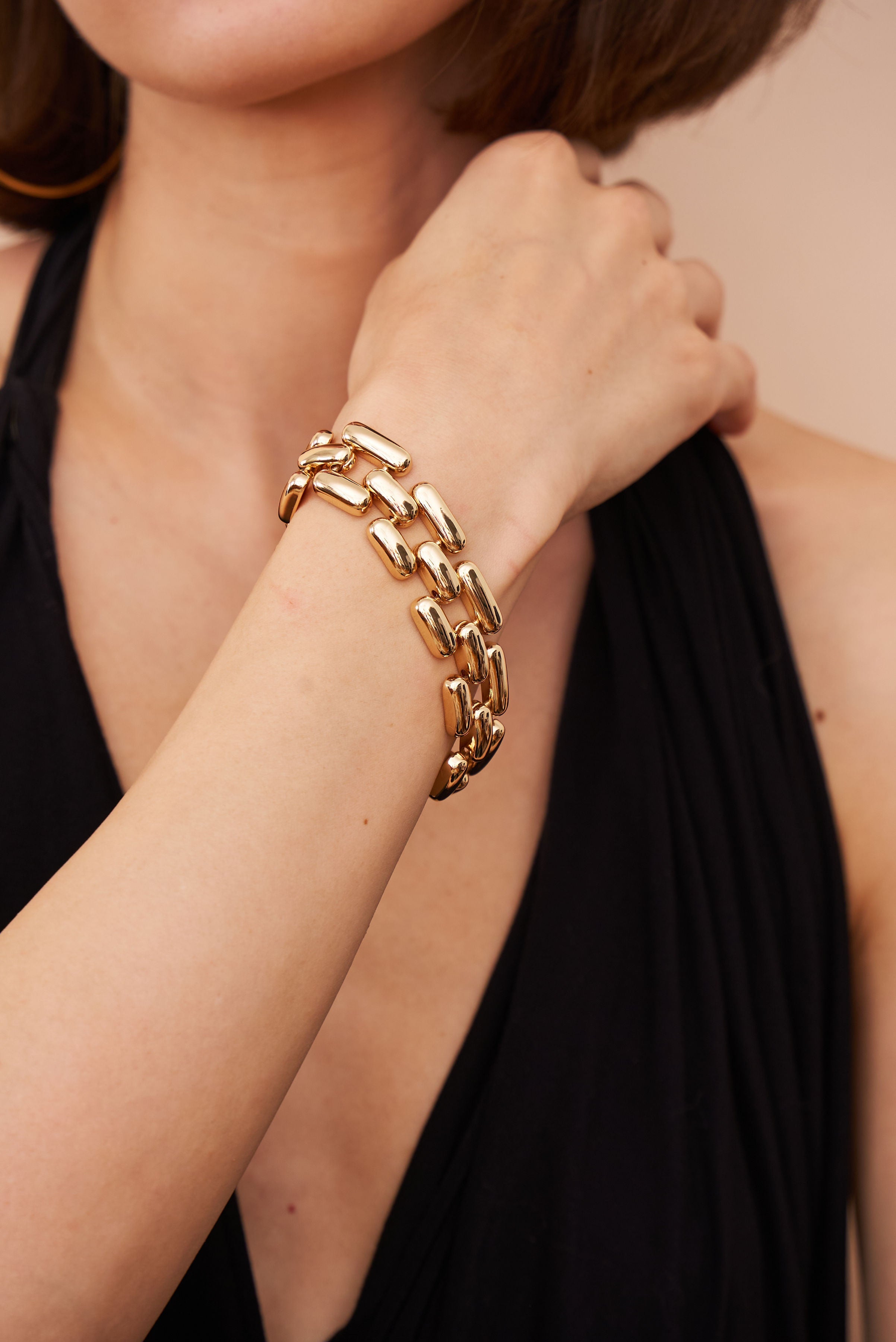 Gold Square Link Bracelet