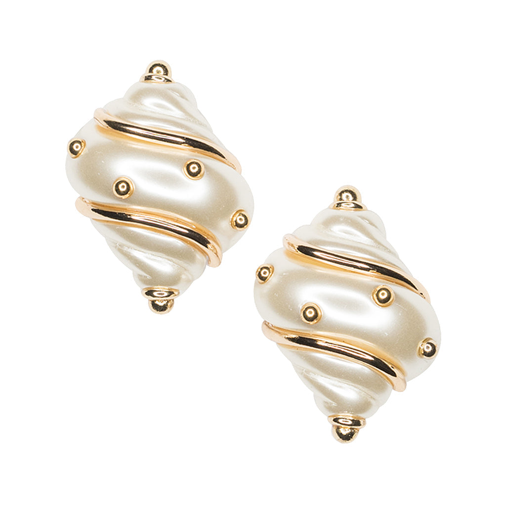Jackie Kennedy Onassis Shell Clip-On Earrings