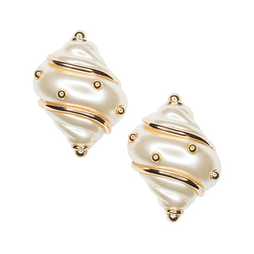 Jackie Kennedy Onassis Shell Clip-On Earrings
