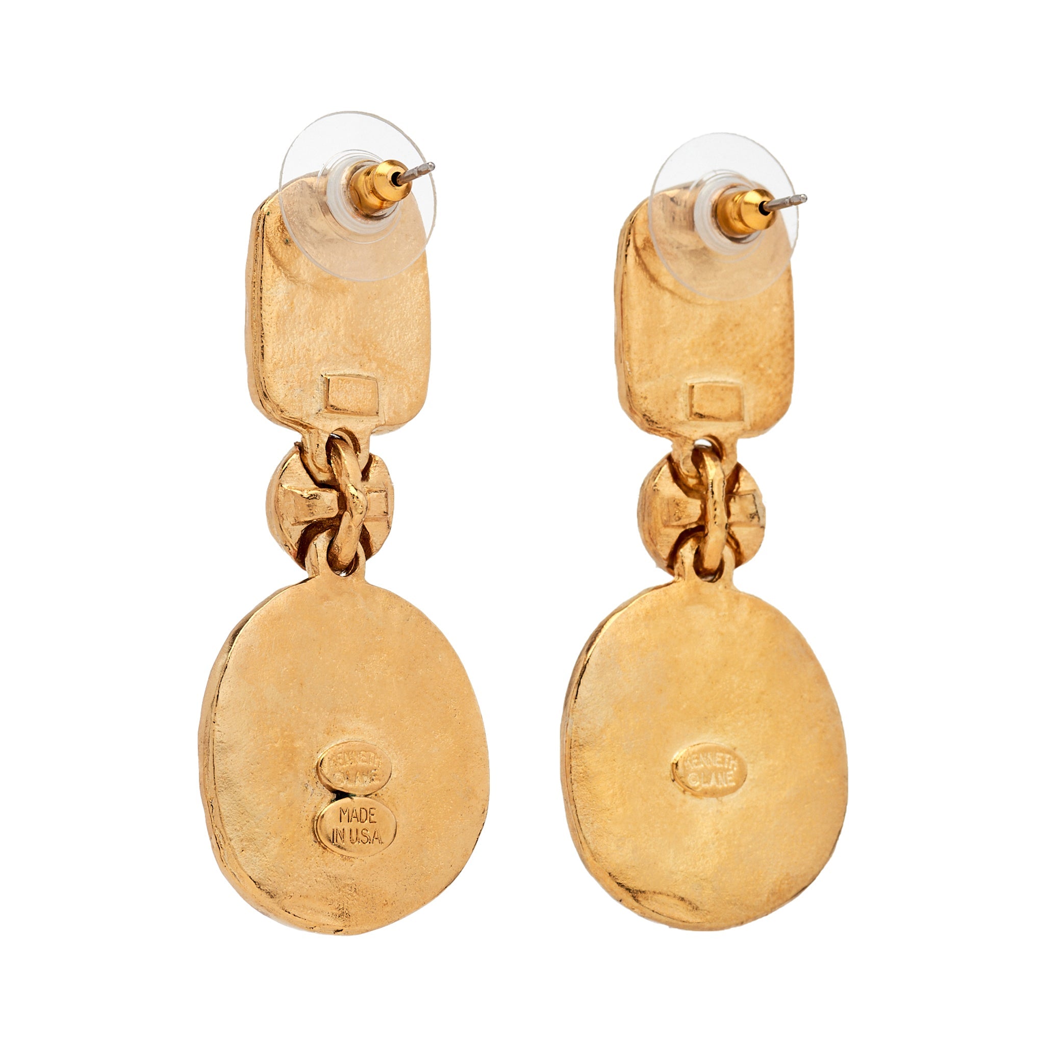 Gold & Coral Drop Earrings