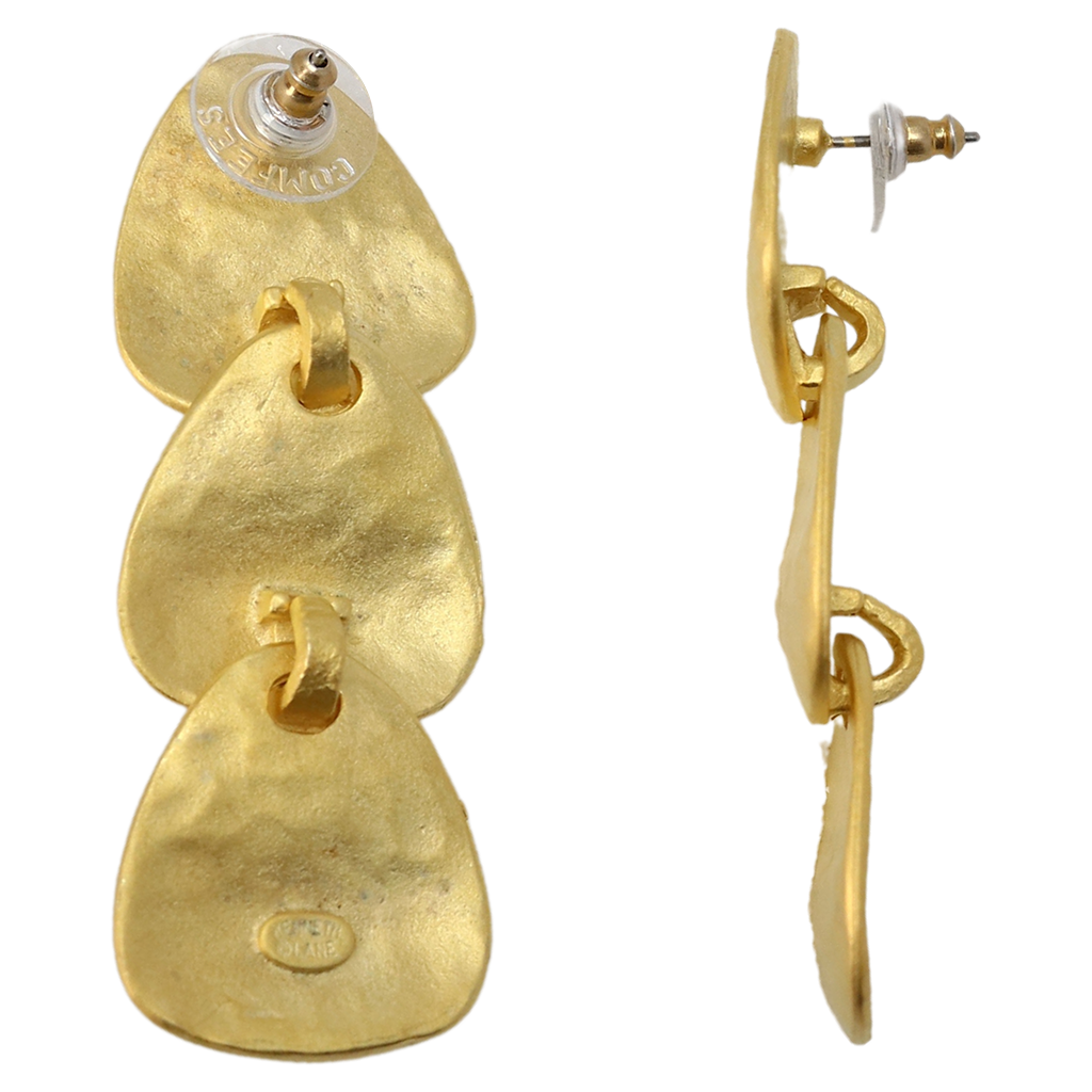Drop Hammered Pierced Earring