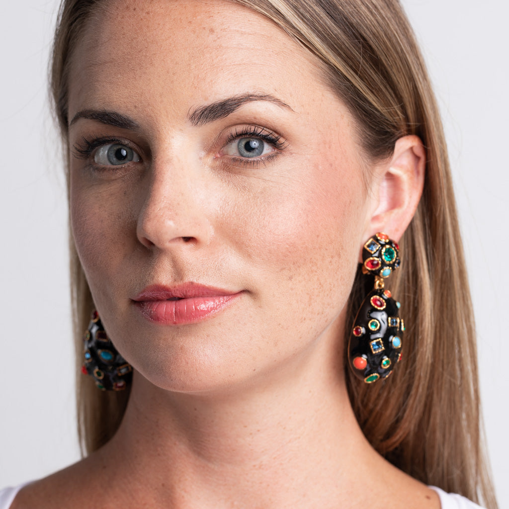 Gemstone Clip Earrings