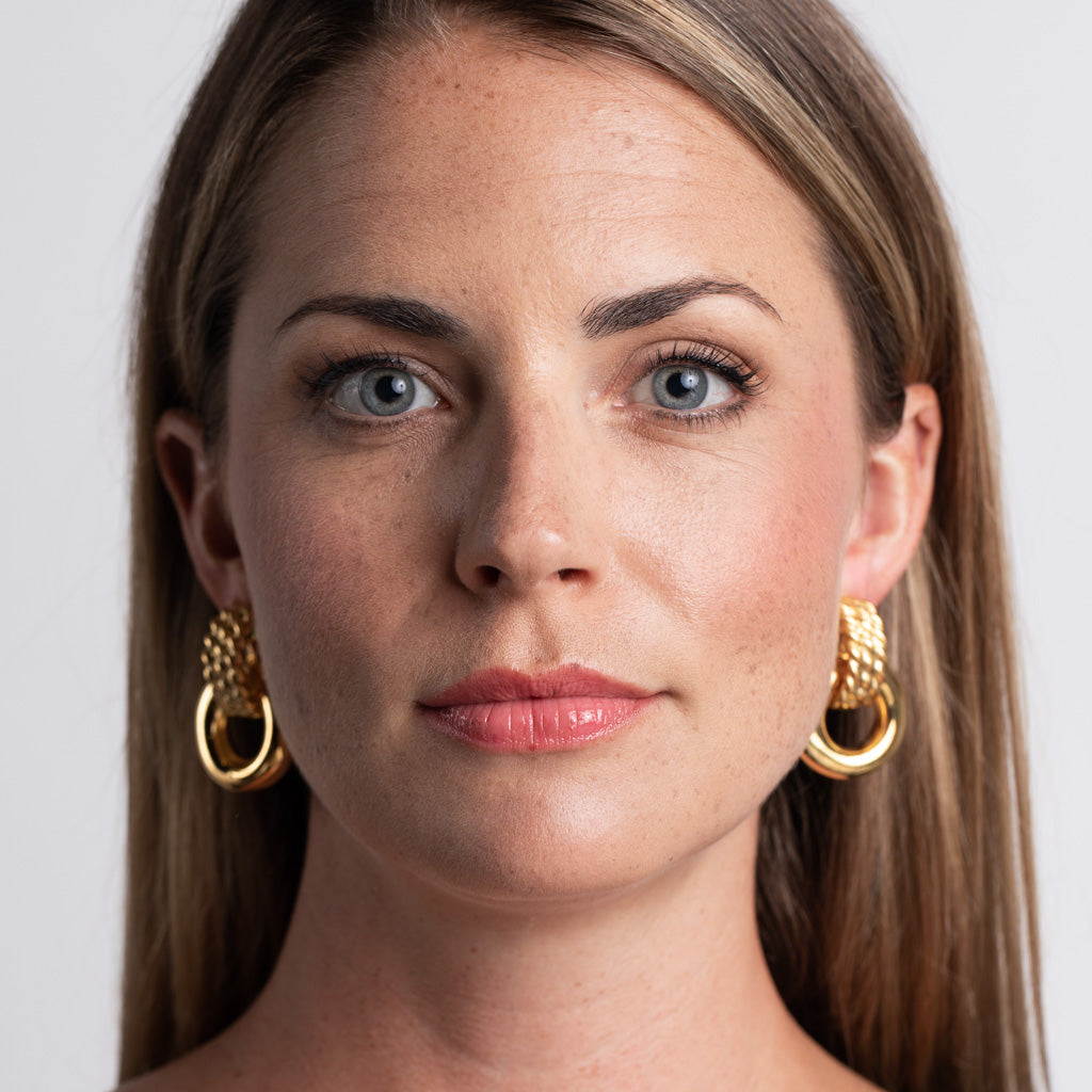 Gold Door Knocker Clip-On Earrings
