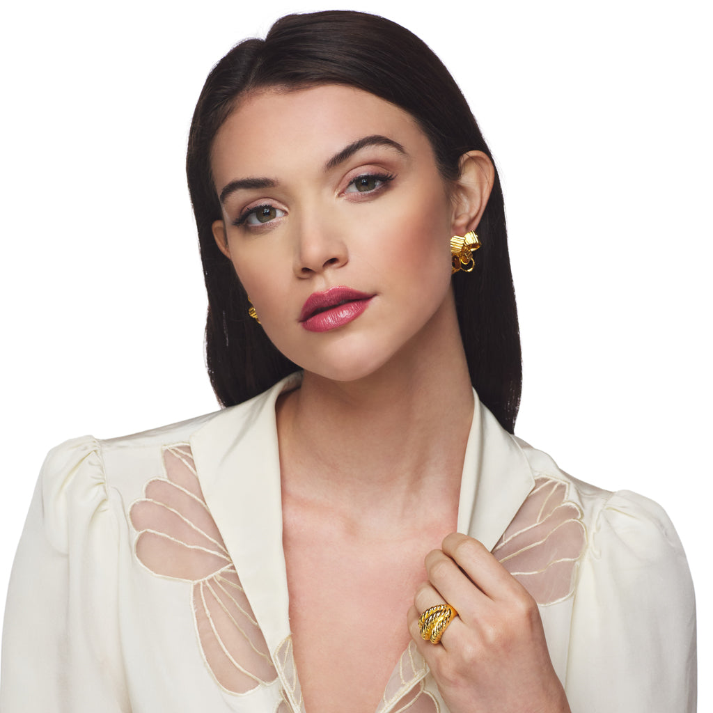 Polished Gold Bow Clip-On Earring