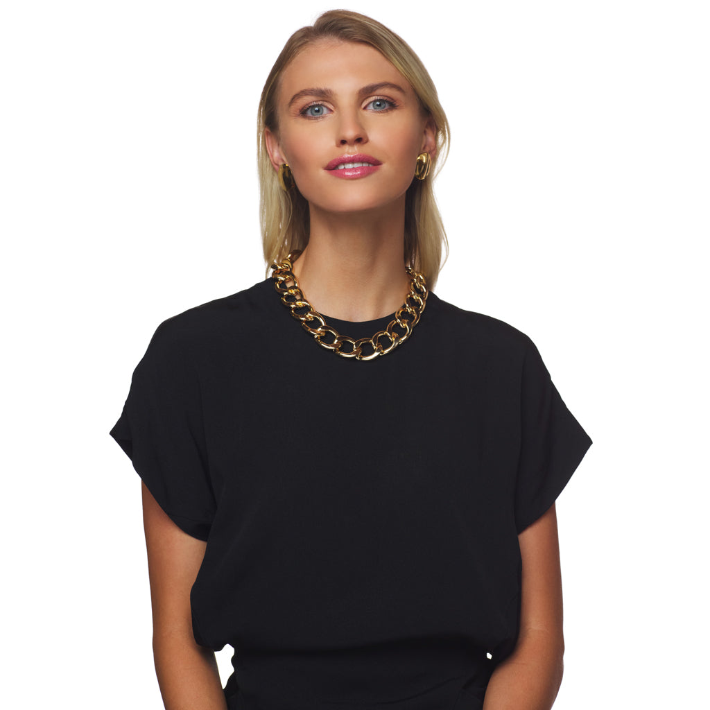 Polished Gold Link Necklace