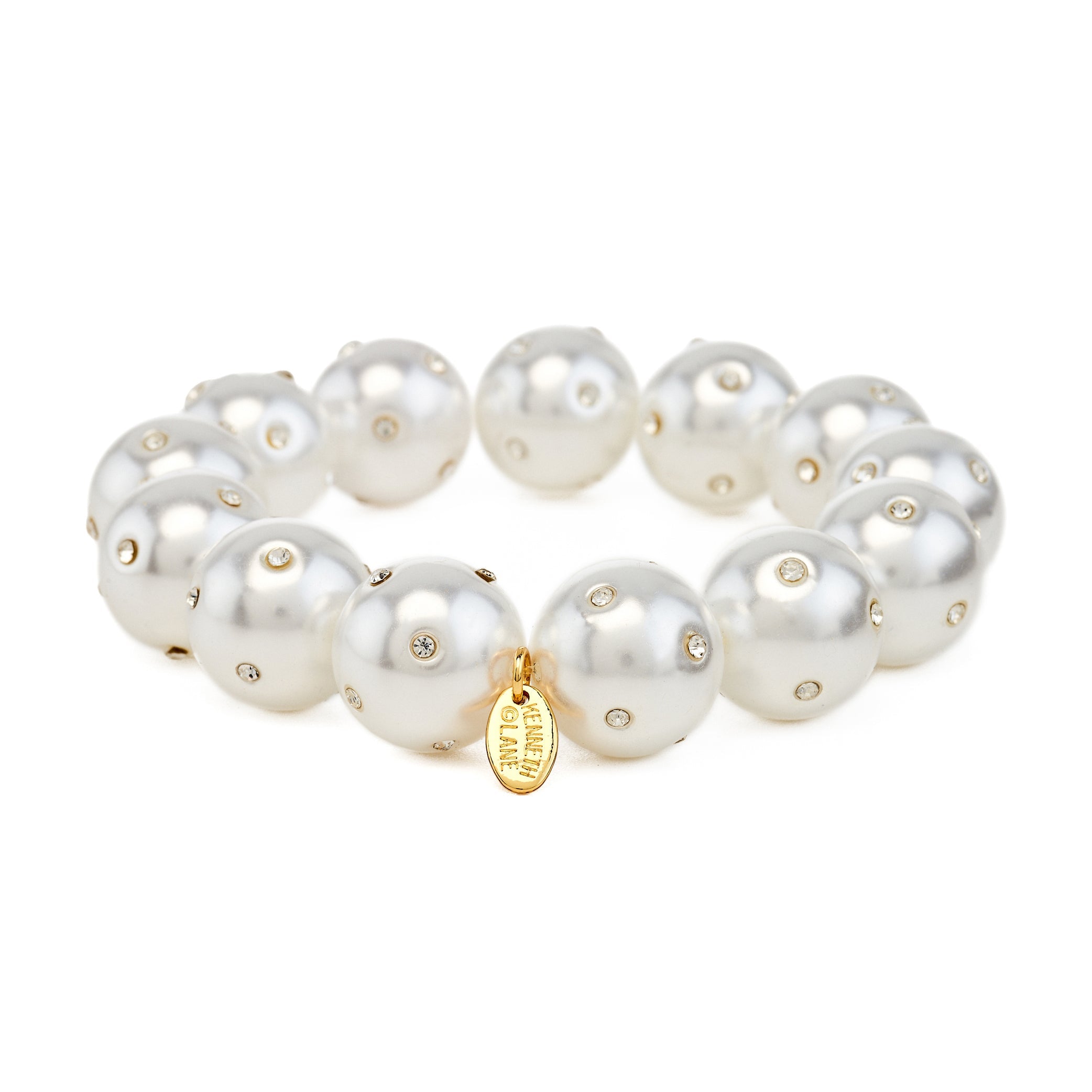 Pearl & Crystal Cluster Stretch Bracelet