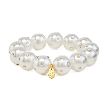 Pearl & Crystal Cluster Stretch Bracelet
