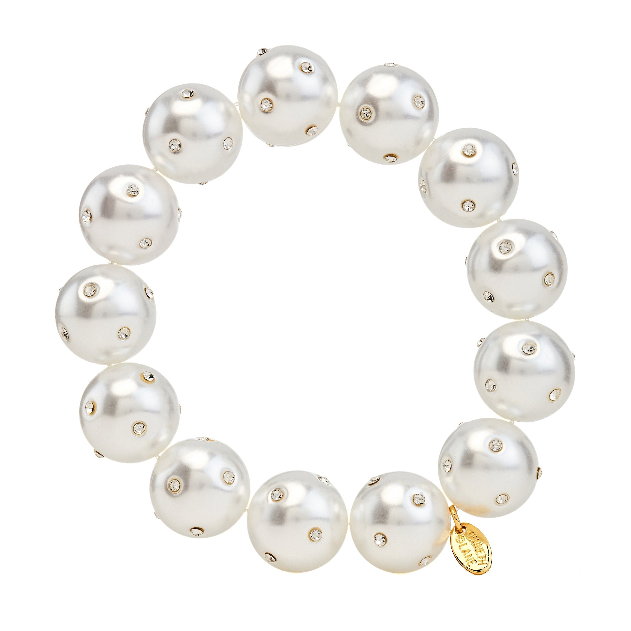 Pearl & Crystal Cluster Stretch Bracelet