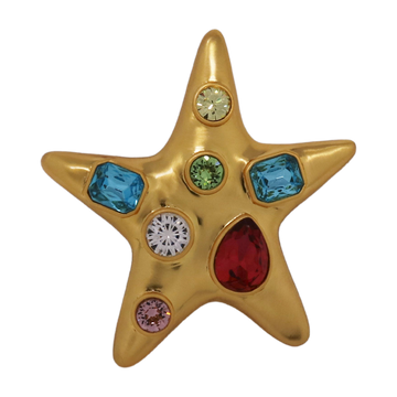 Pastel Gemstone Starfish Pin