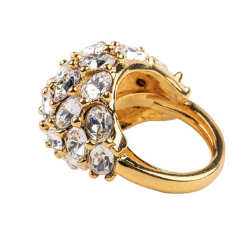 Domed Crystal Adjustable Ring