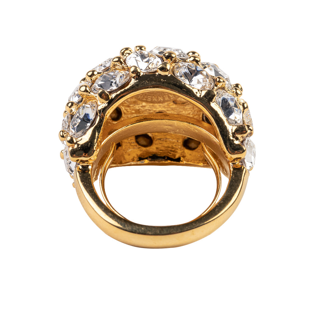 Domed Crystal Adjustable Ring