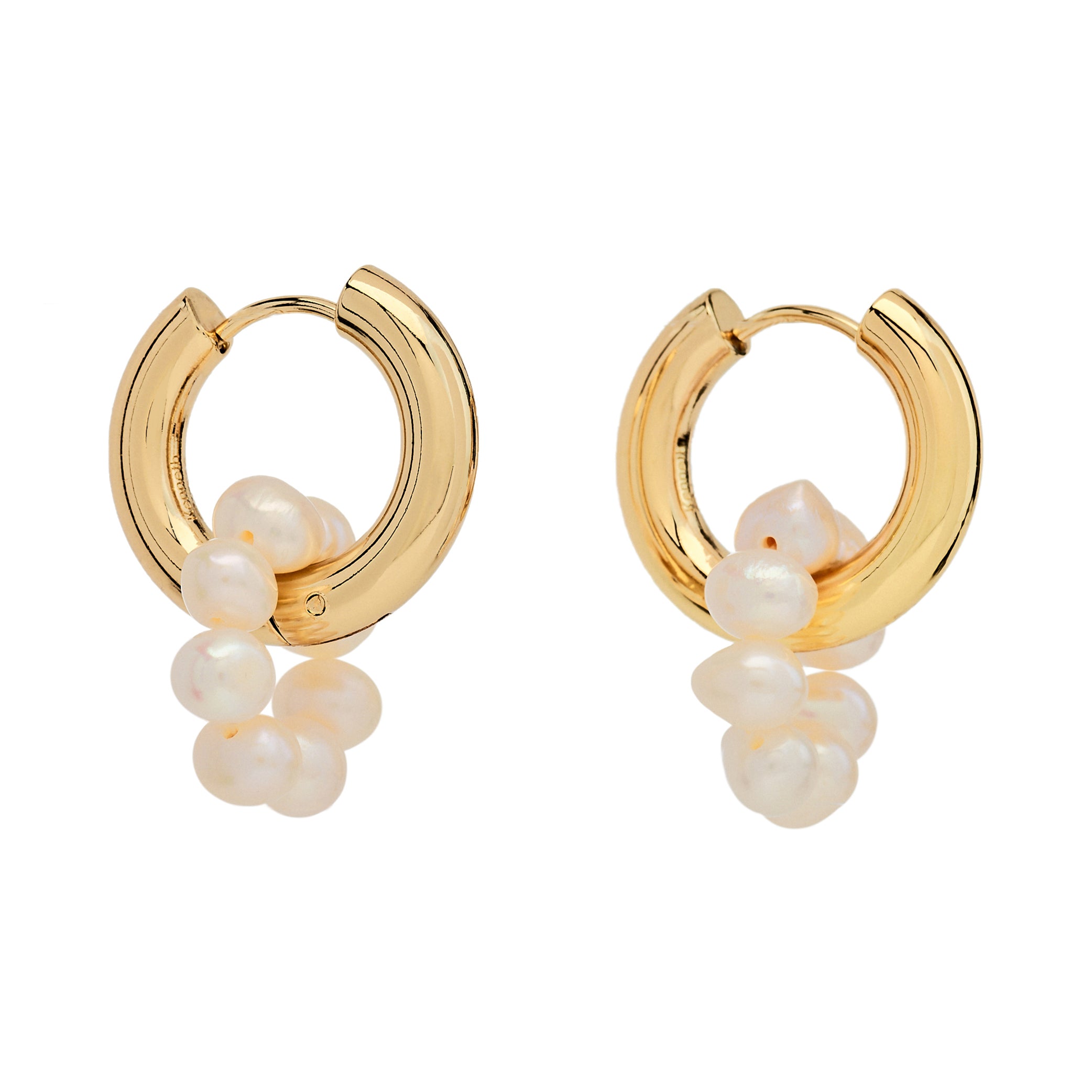 Hoop & Pearl Drop Earrings