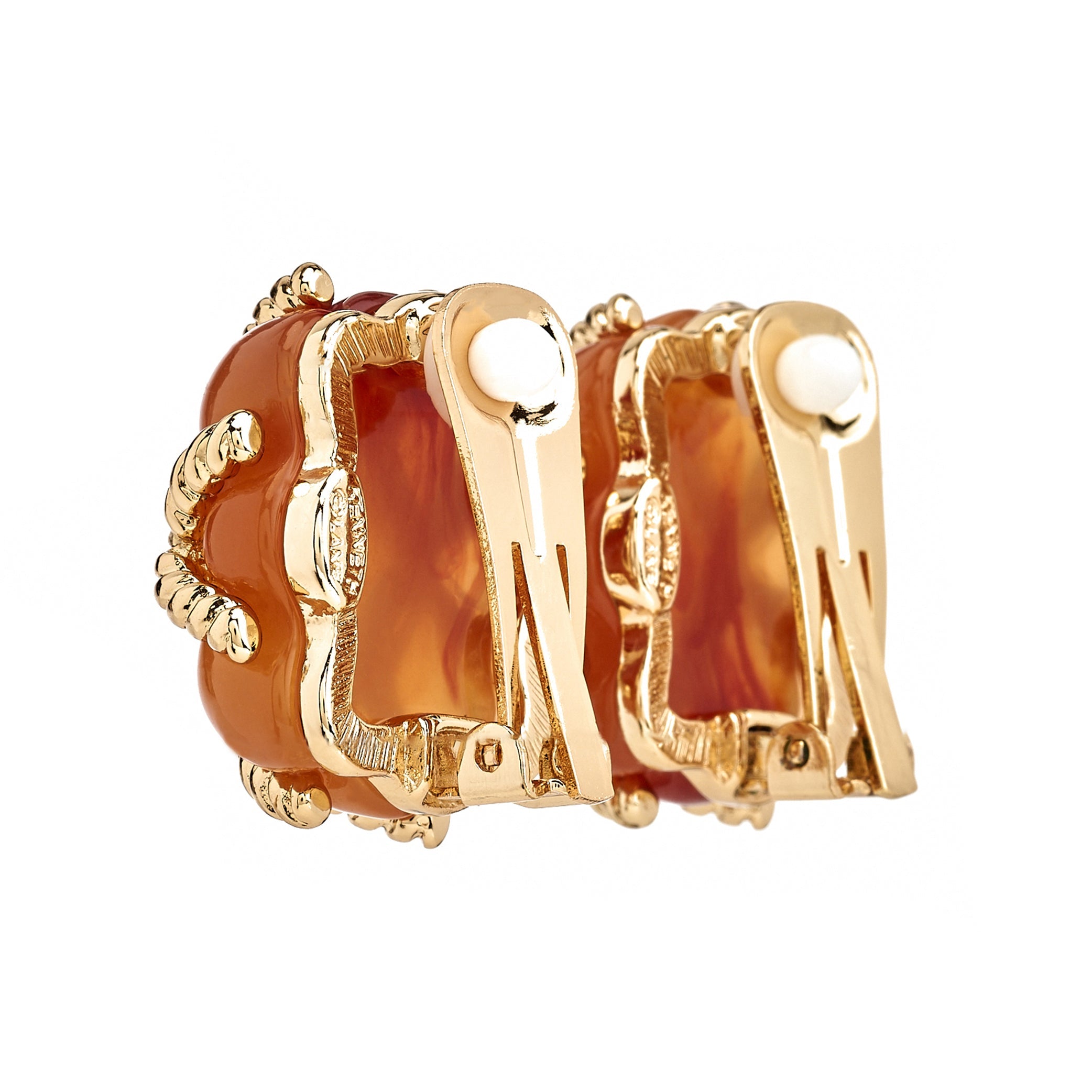 Amber Quilted Clip-On Earrings