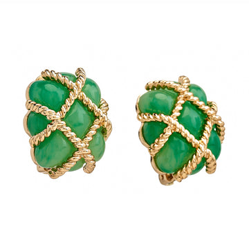 Jade Quilted Clip Earrings
