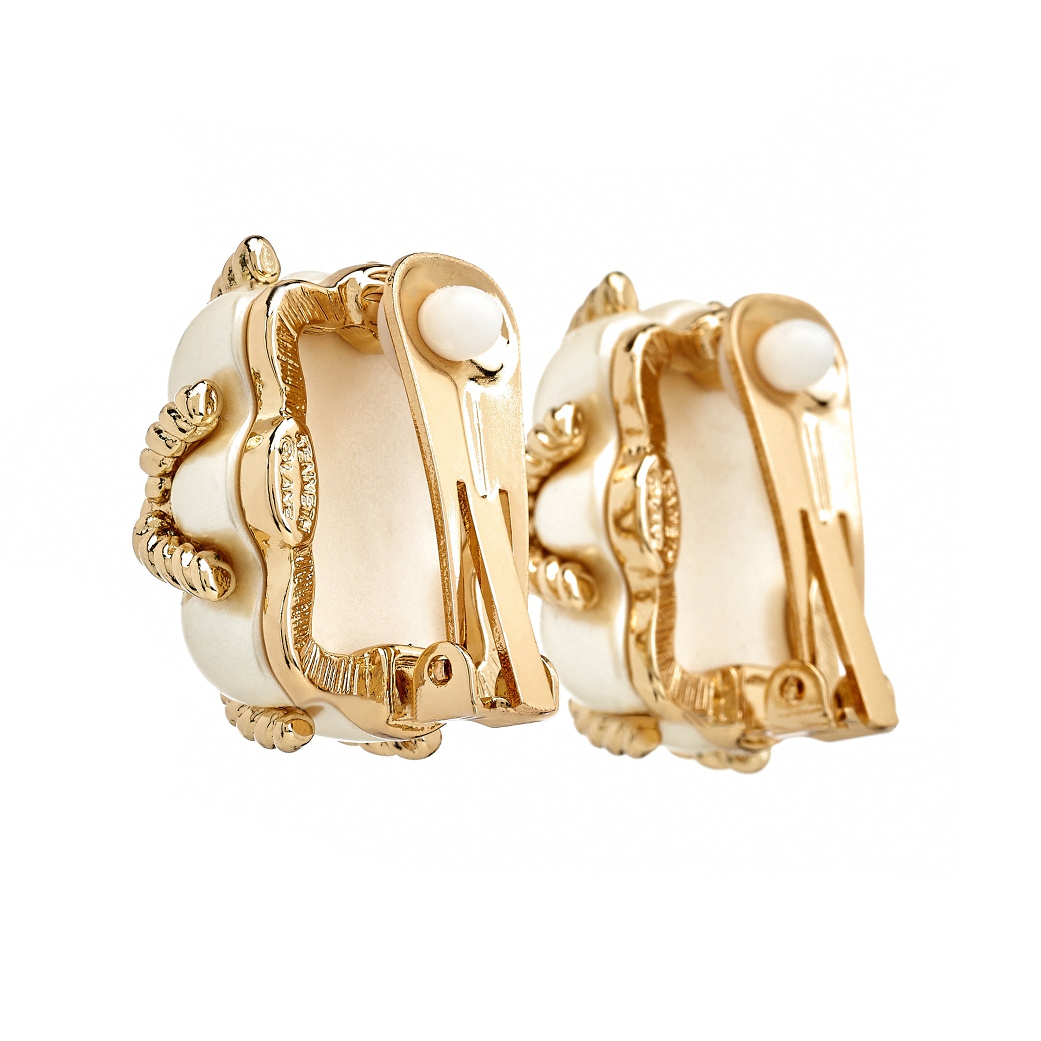 Pearl Quilted Clip Earrings