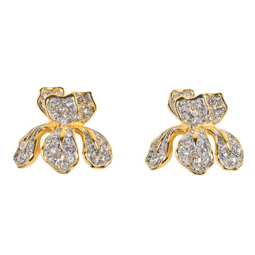 Gold and Crystal Iris Clip Earring
