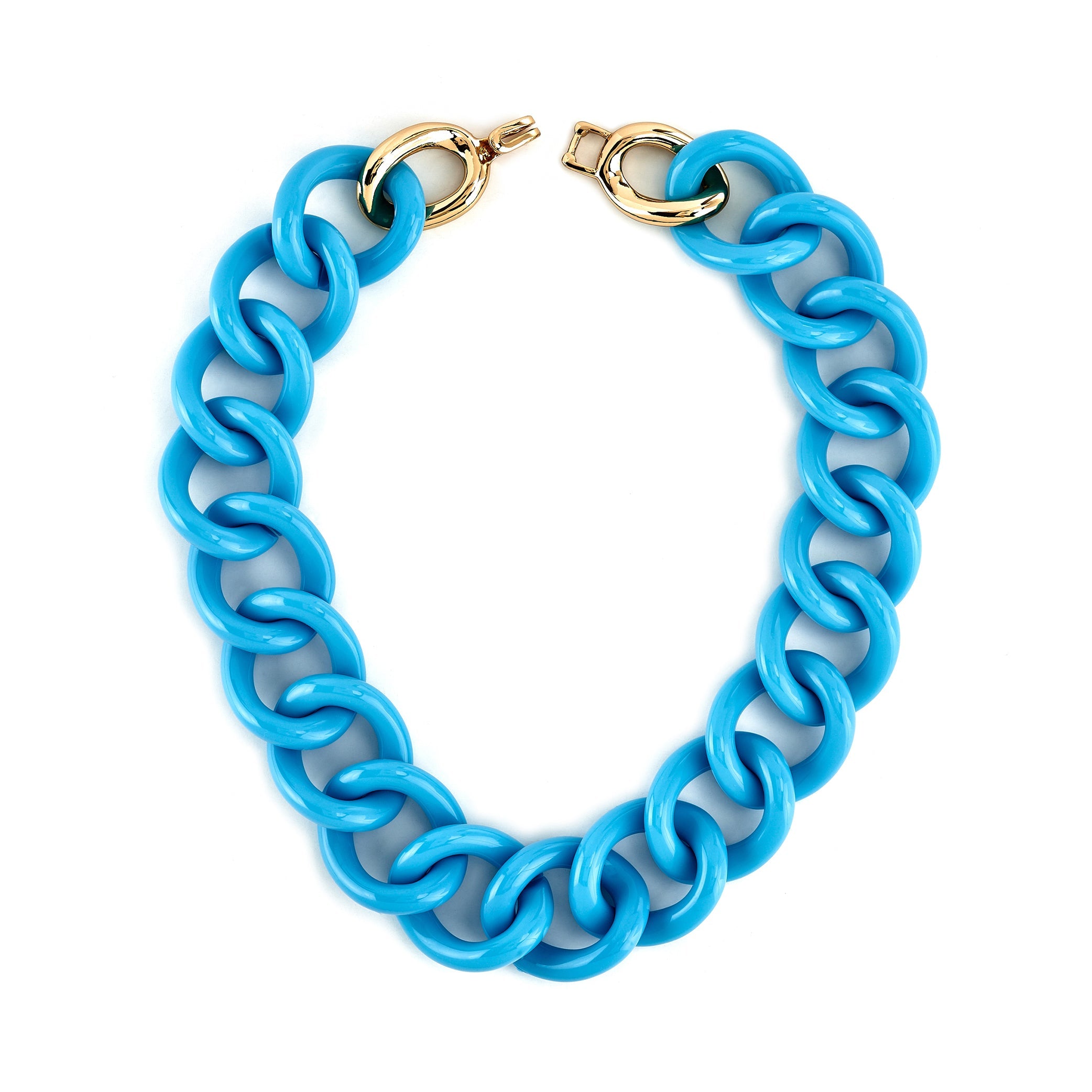 Turquoise Resin Link Necklace