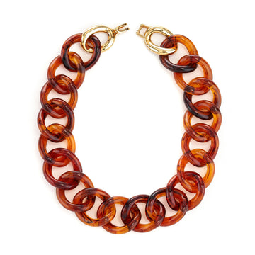 Tortoise Resin Link Necklace