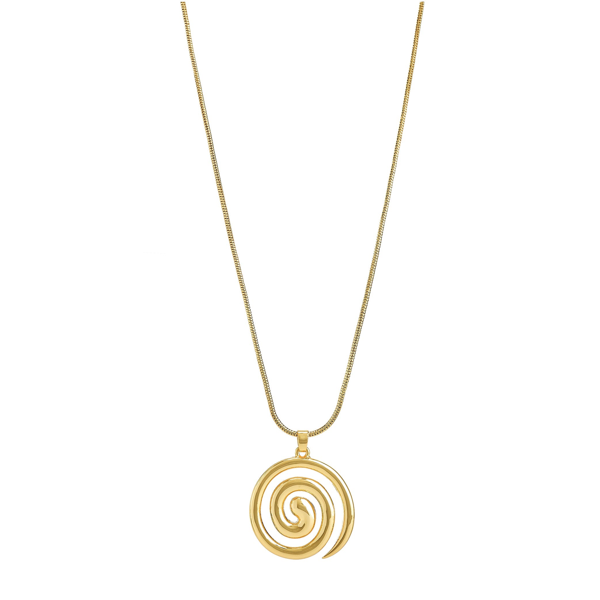 Gold Swirl Pendant Necklace