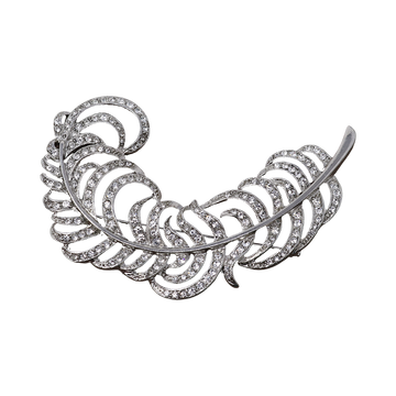 Crystal Feather Pin
