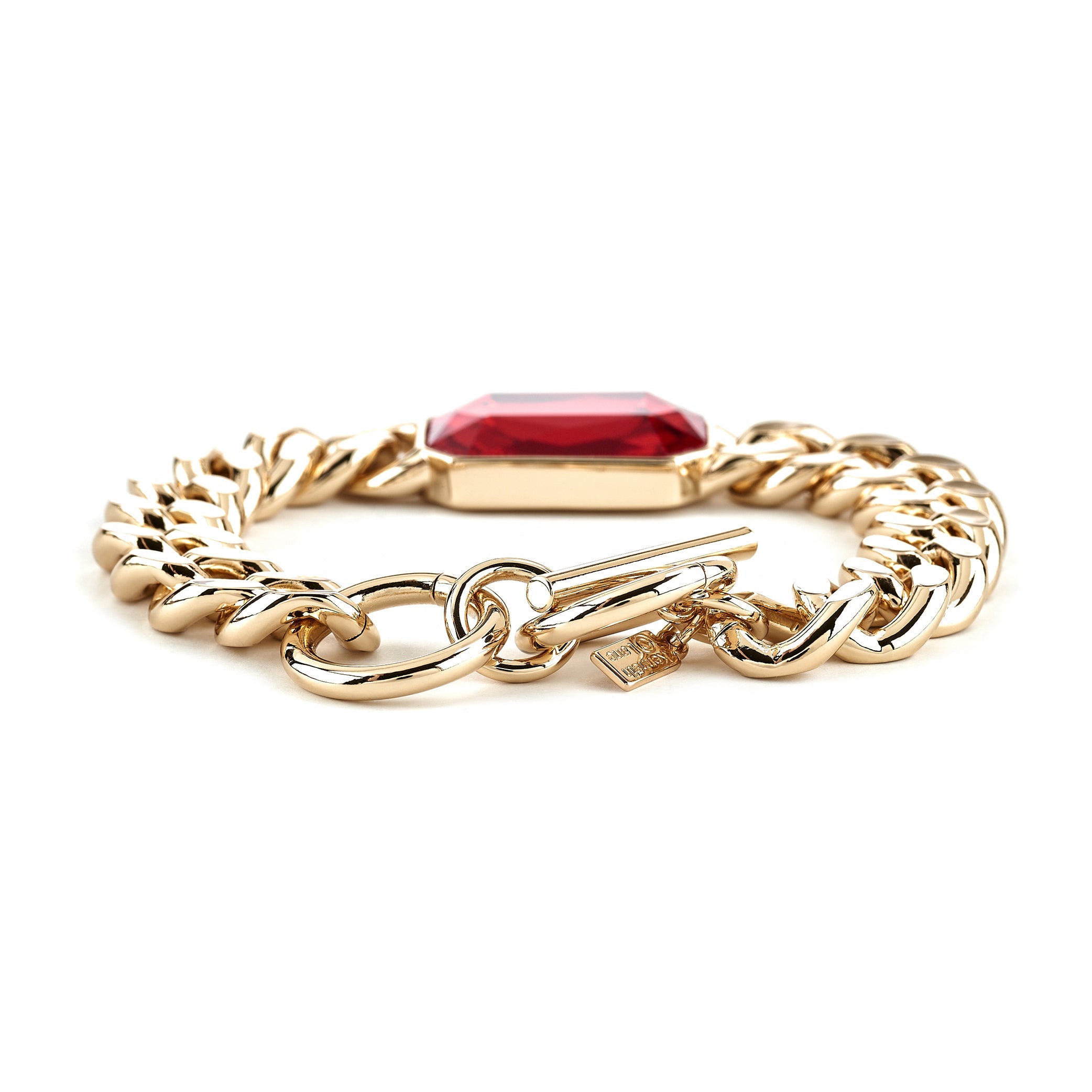 Ruby Octagon Chain Bracelet