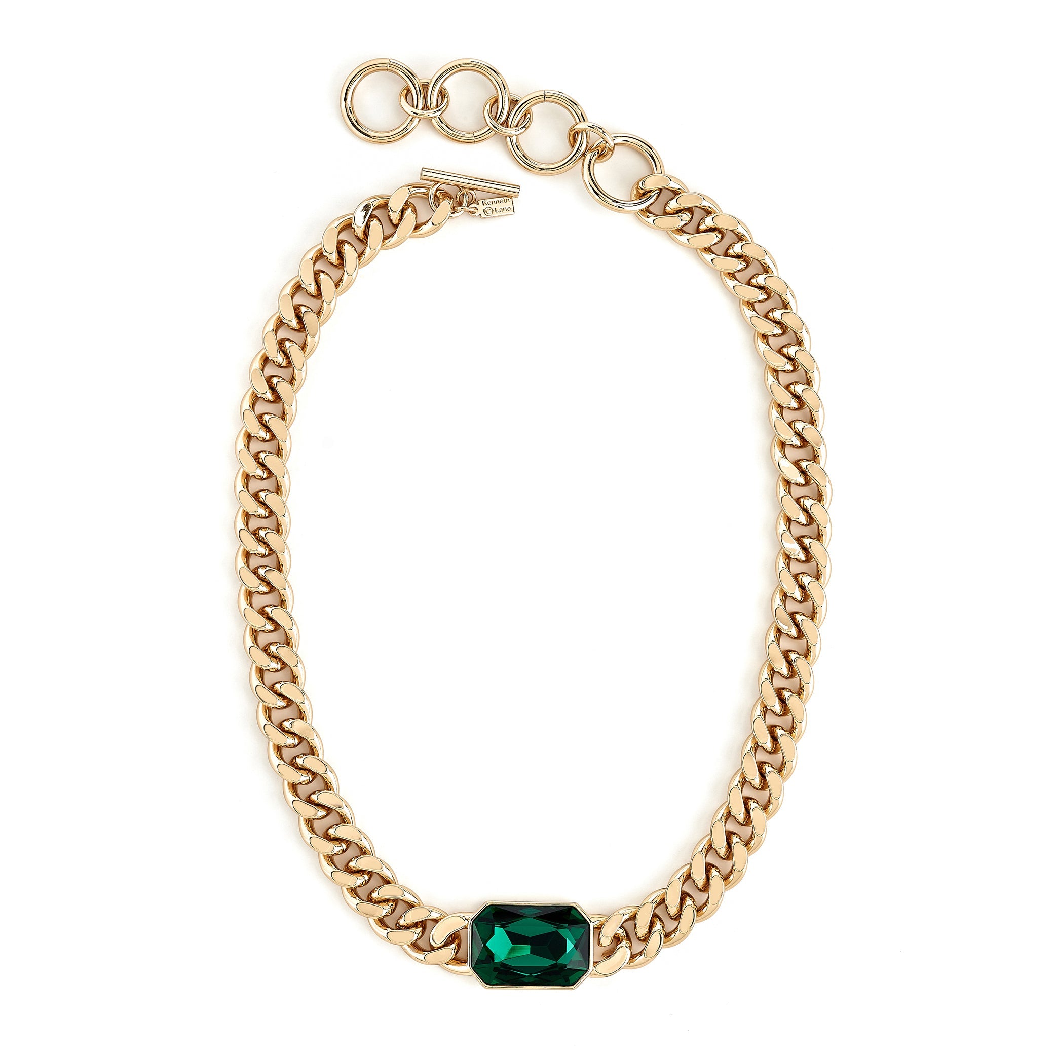 Emerald Octagon Chain Necklace