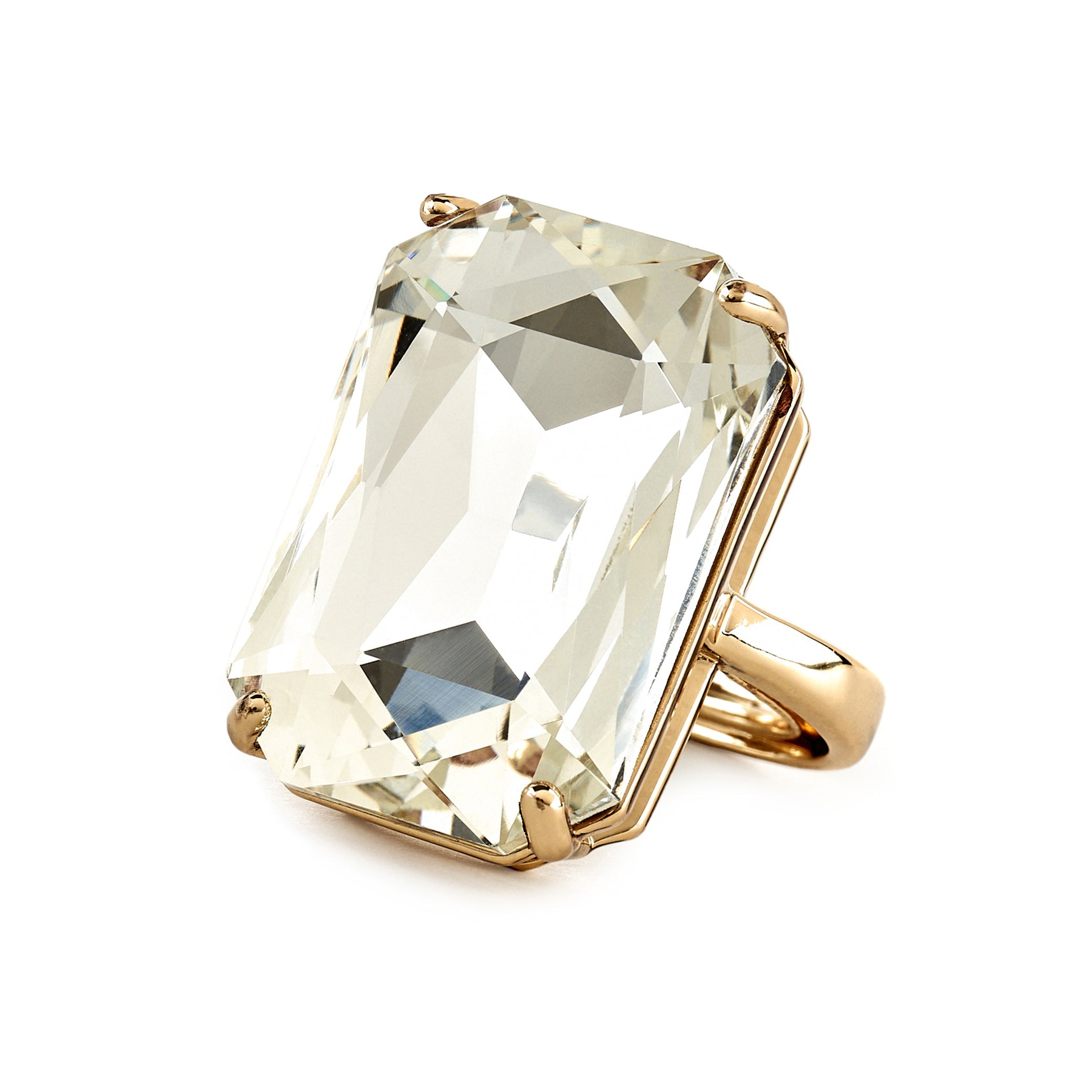Crystal Octagon Stone Adjustable Ring