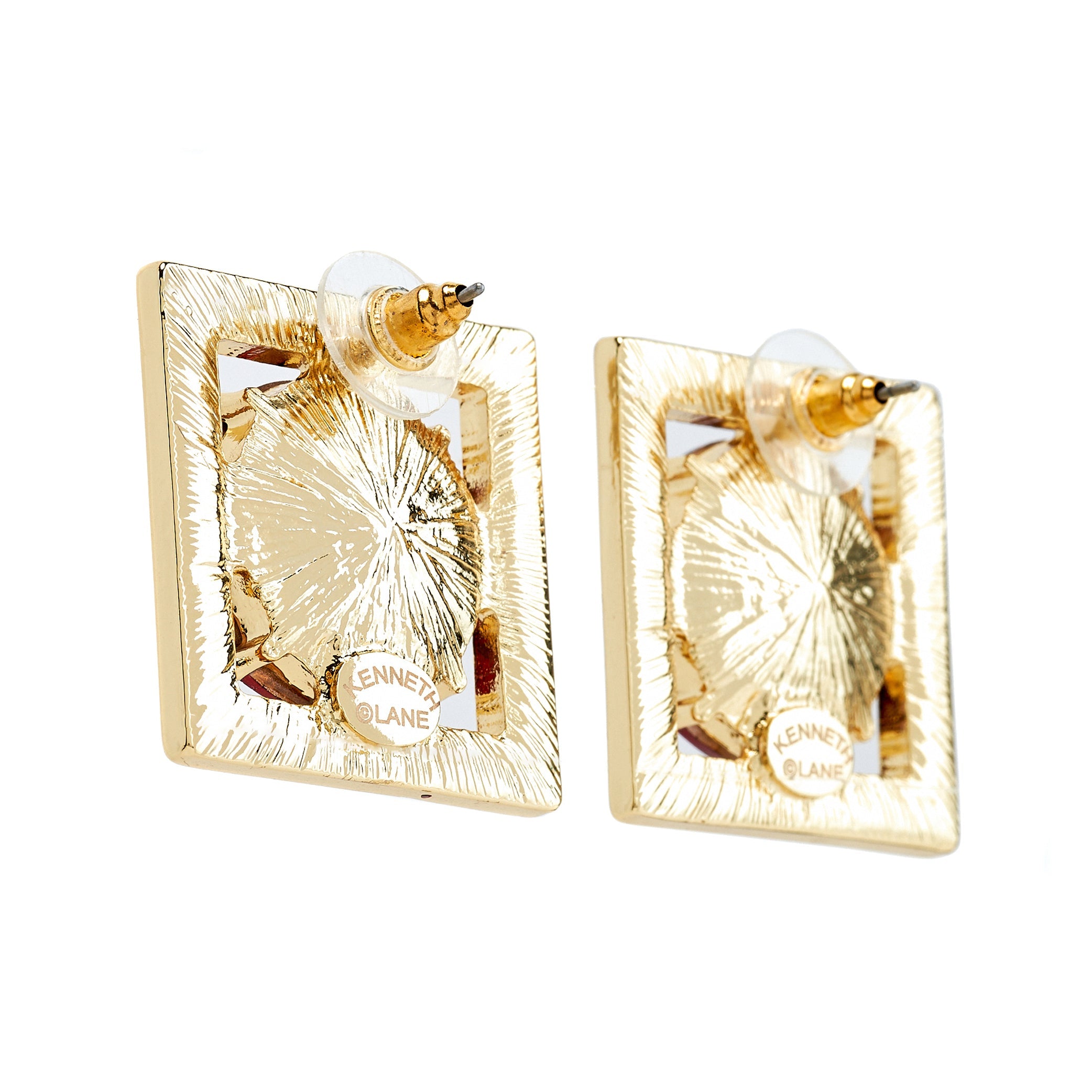 Crystal Square Pierced Earrings
