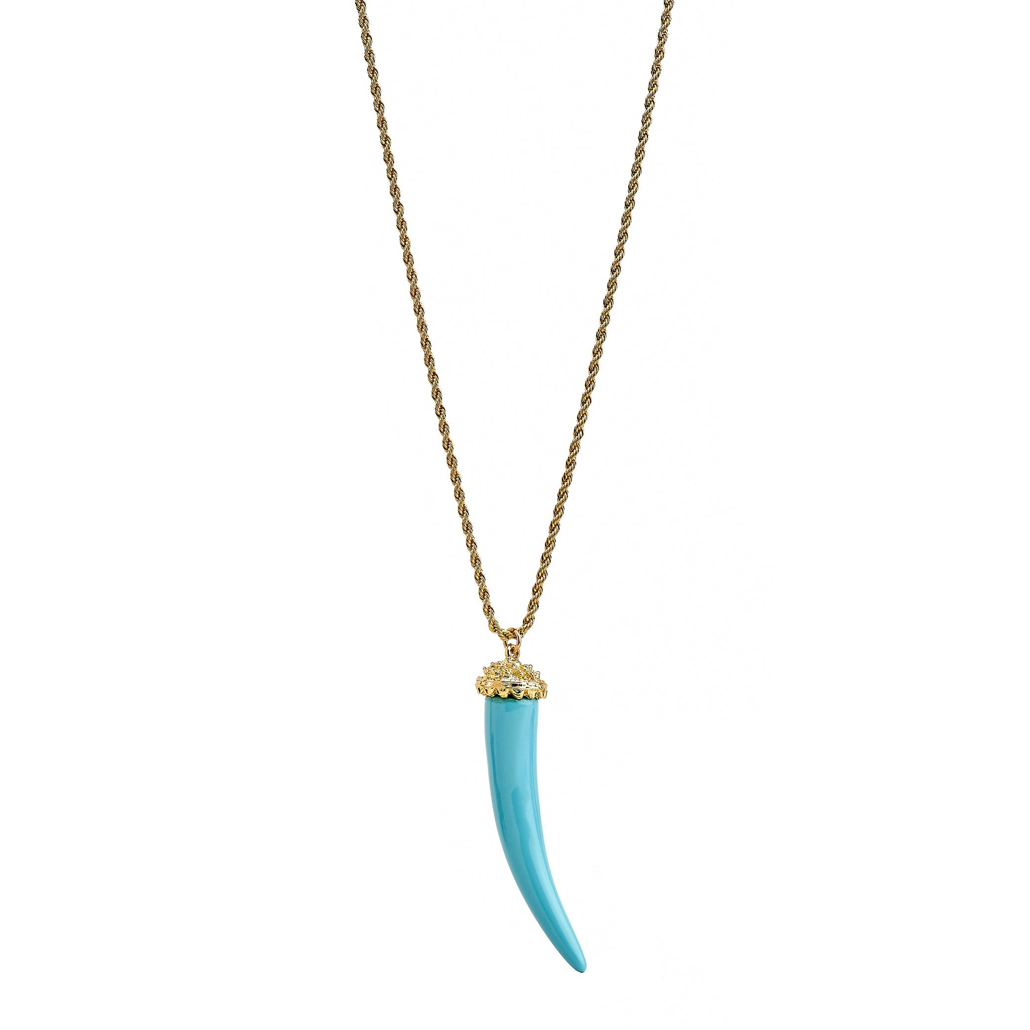 Turquoise Tusk Pendant Necklace