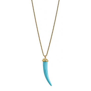 Turquoise Tusk Pendant Necklace
