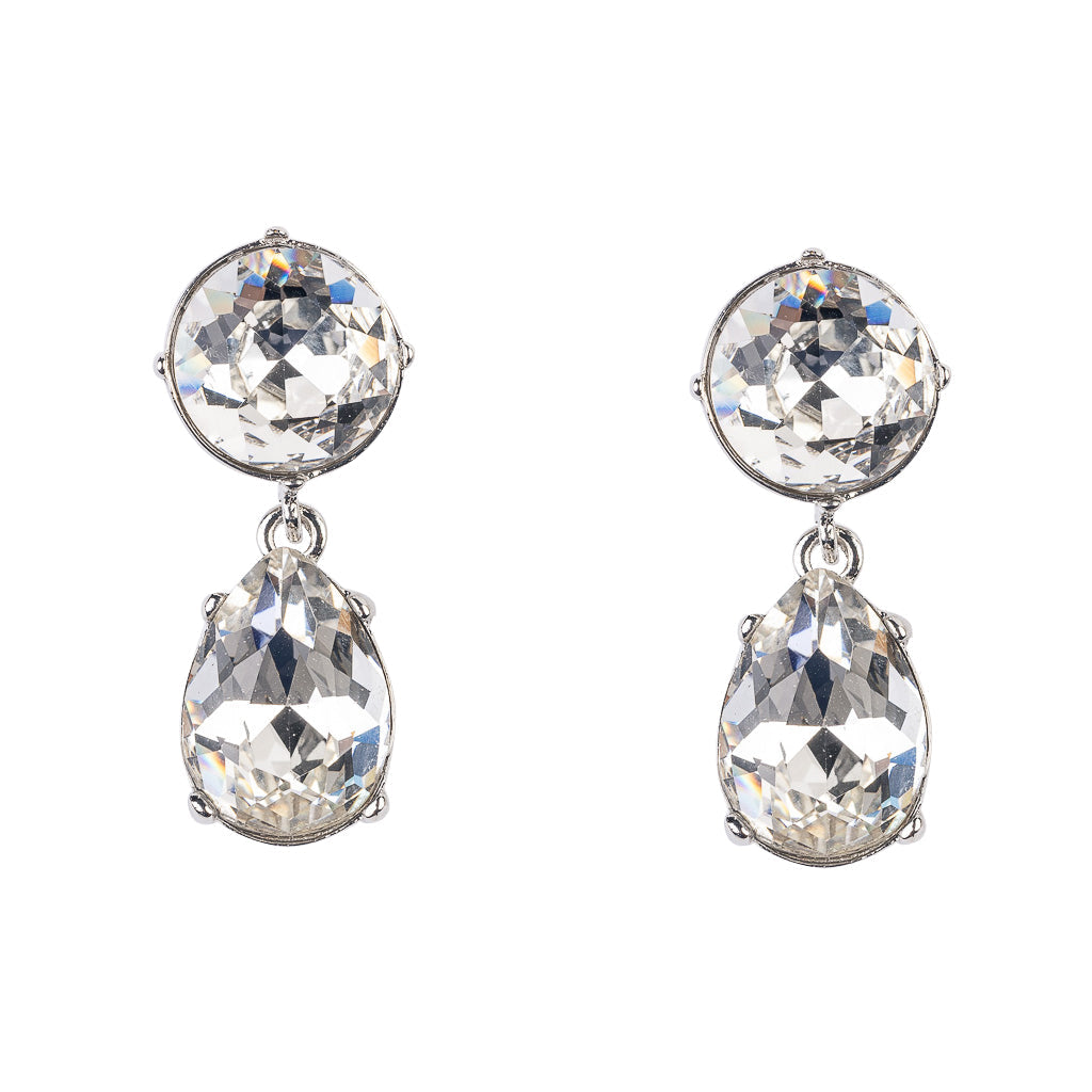 Crystal Drop Pierced Earrings