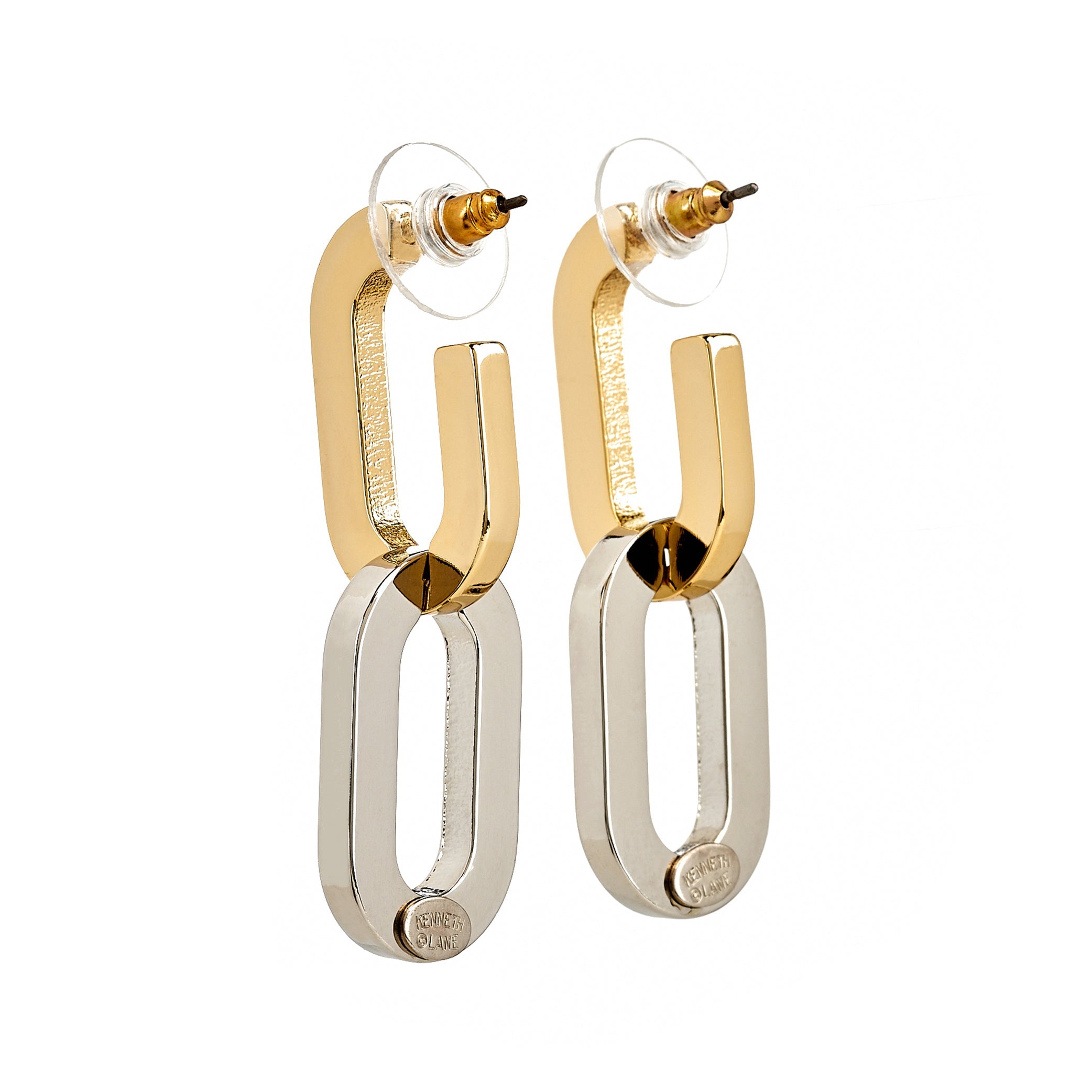 Two-Tone Link Earrings