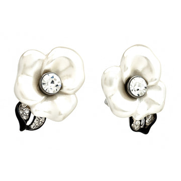 Pearl Flower Clip-On Earrings
