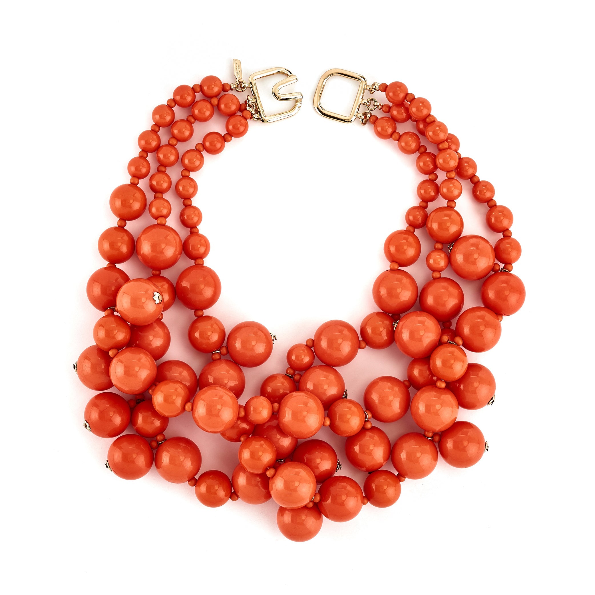 Coral Cluster Drops Necklace