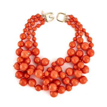 Coral Cluster Drops Necklace