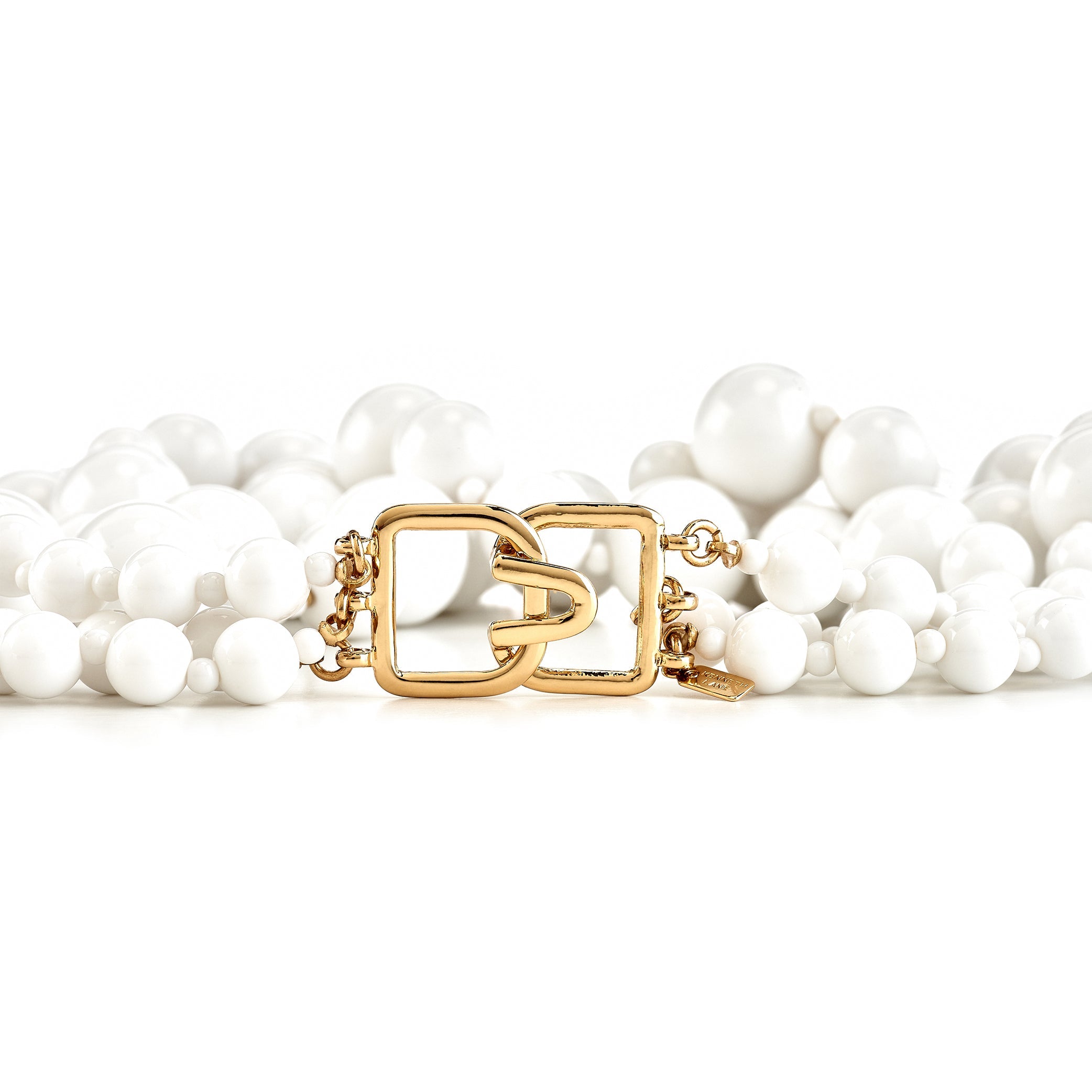 White Cluster Drops Necklace