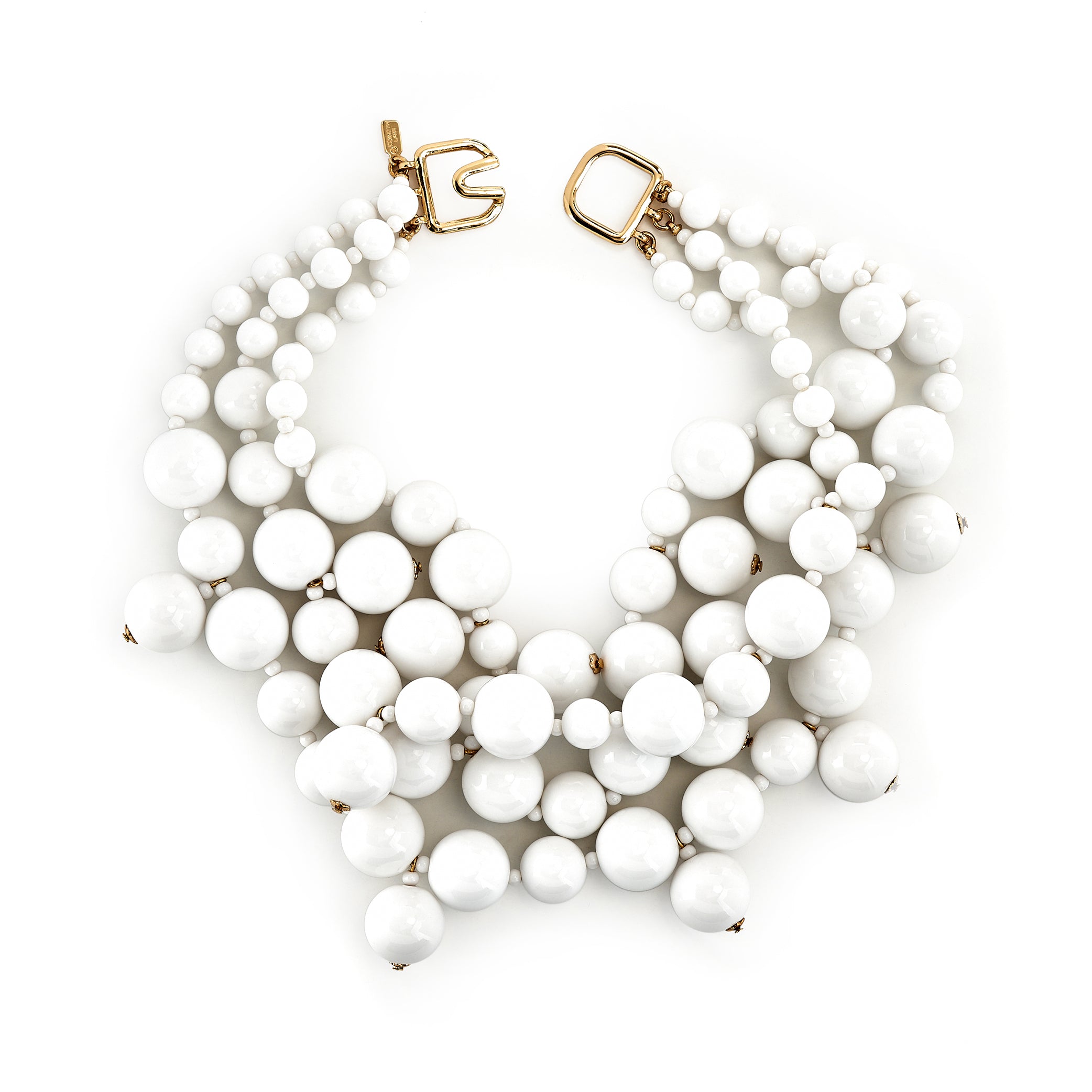 White Cluster Drops Necklace