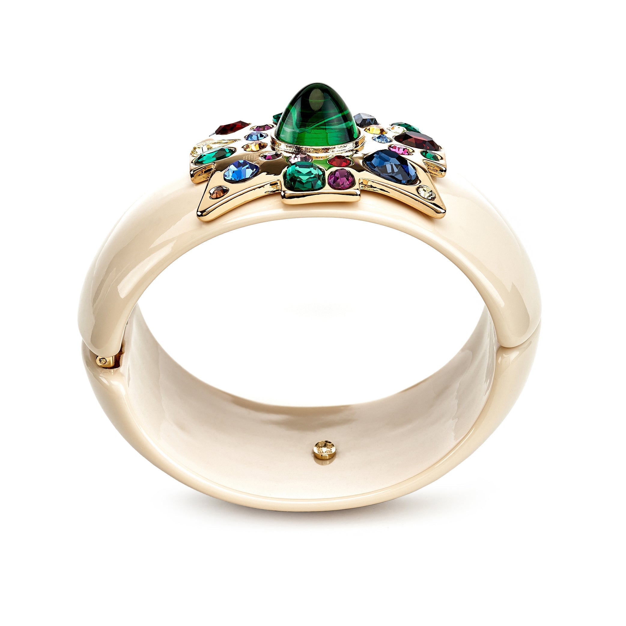 Emerald Center Ivory Maltese Cross Bracelet