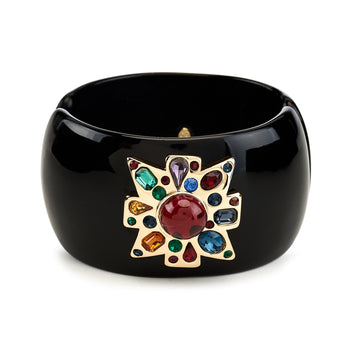 Ruby Center Black Maltese Cross Bracelet