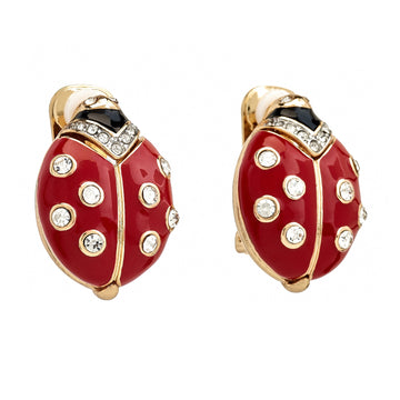 Red Ladybug Clip-On Earrings
