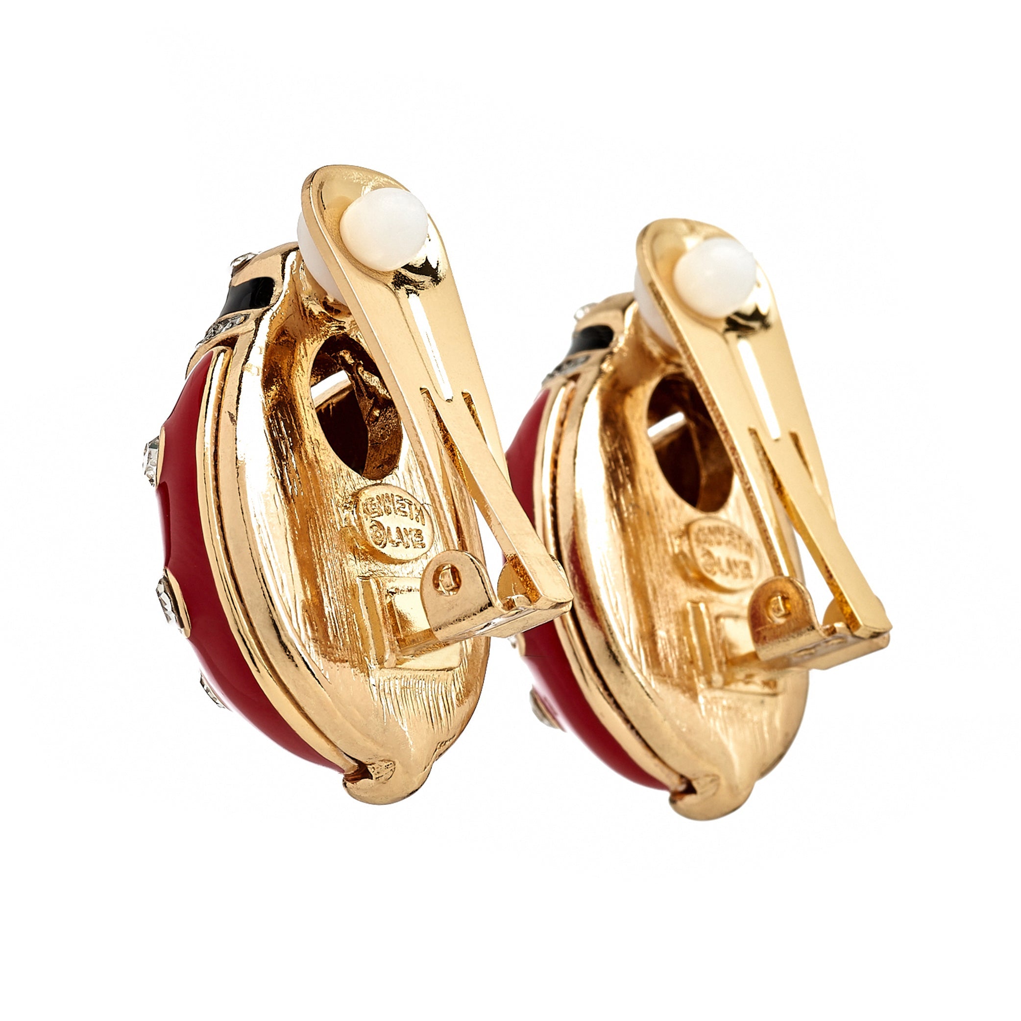 Red Ladybug Clip-On Earrings