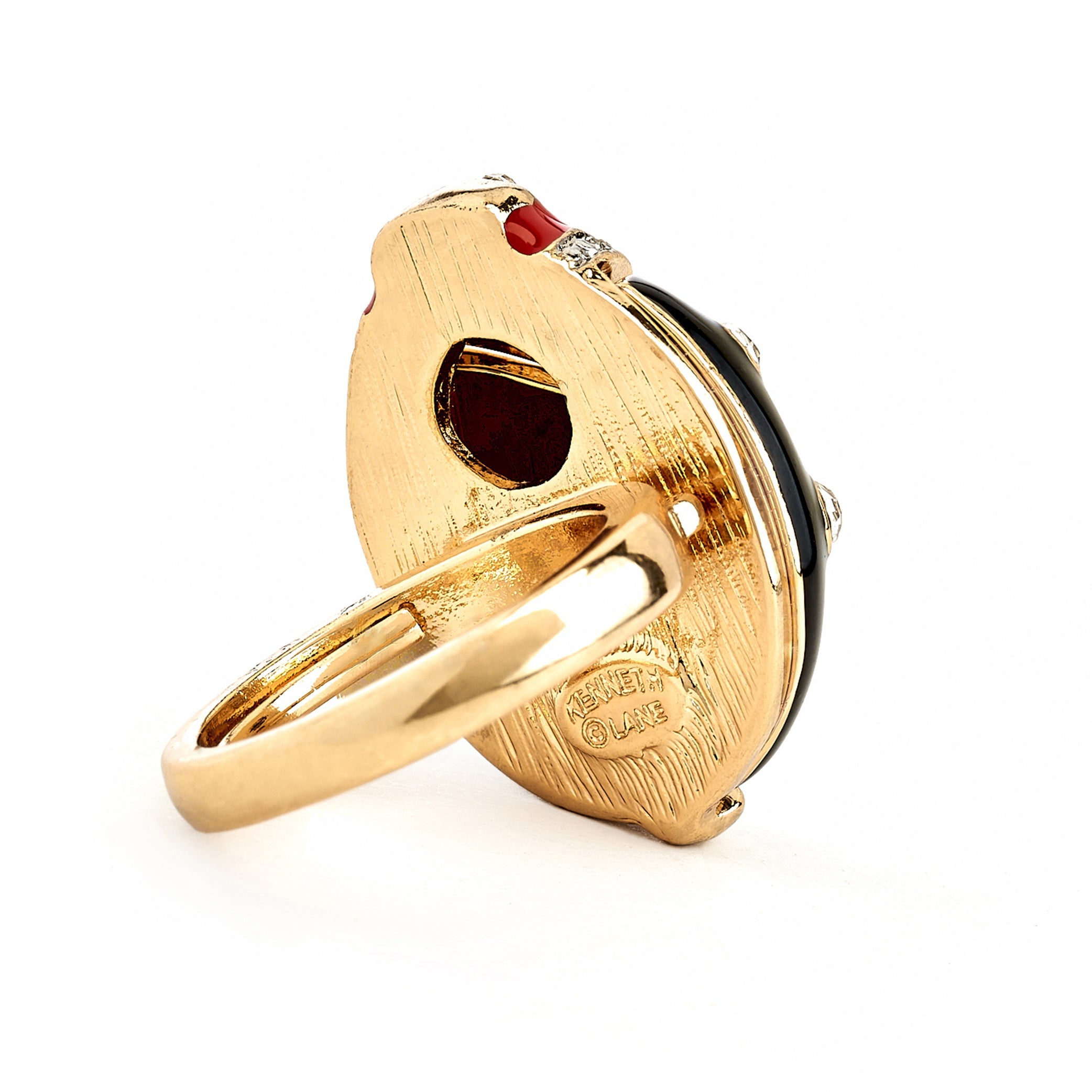Black Ladybug Adjustable Ring