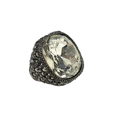 Crystal Center Adjustable Ring
