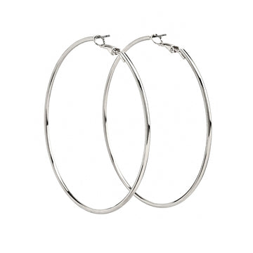 Silver Wire Hoop Earrings